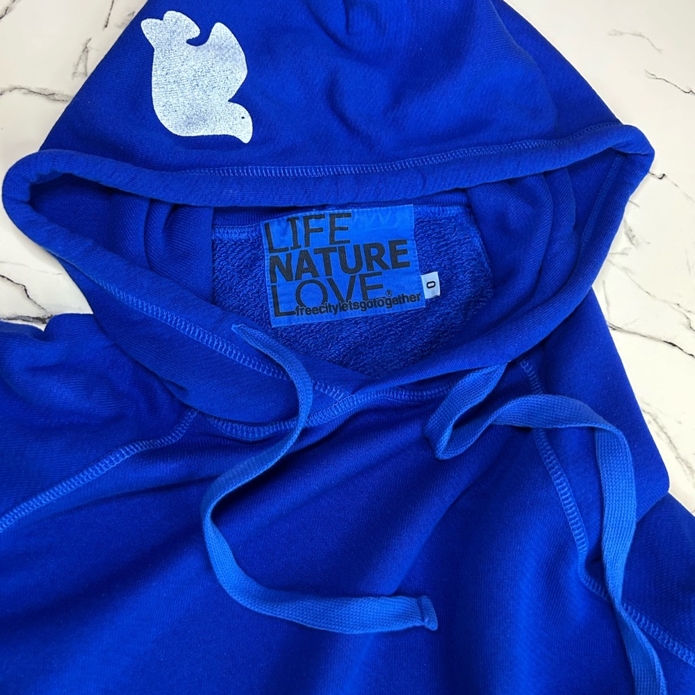 New FREECITY Superfluff Lux Pullover Hoodie, Electric Bluelight – Unisex Size XS